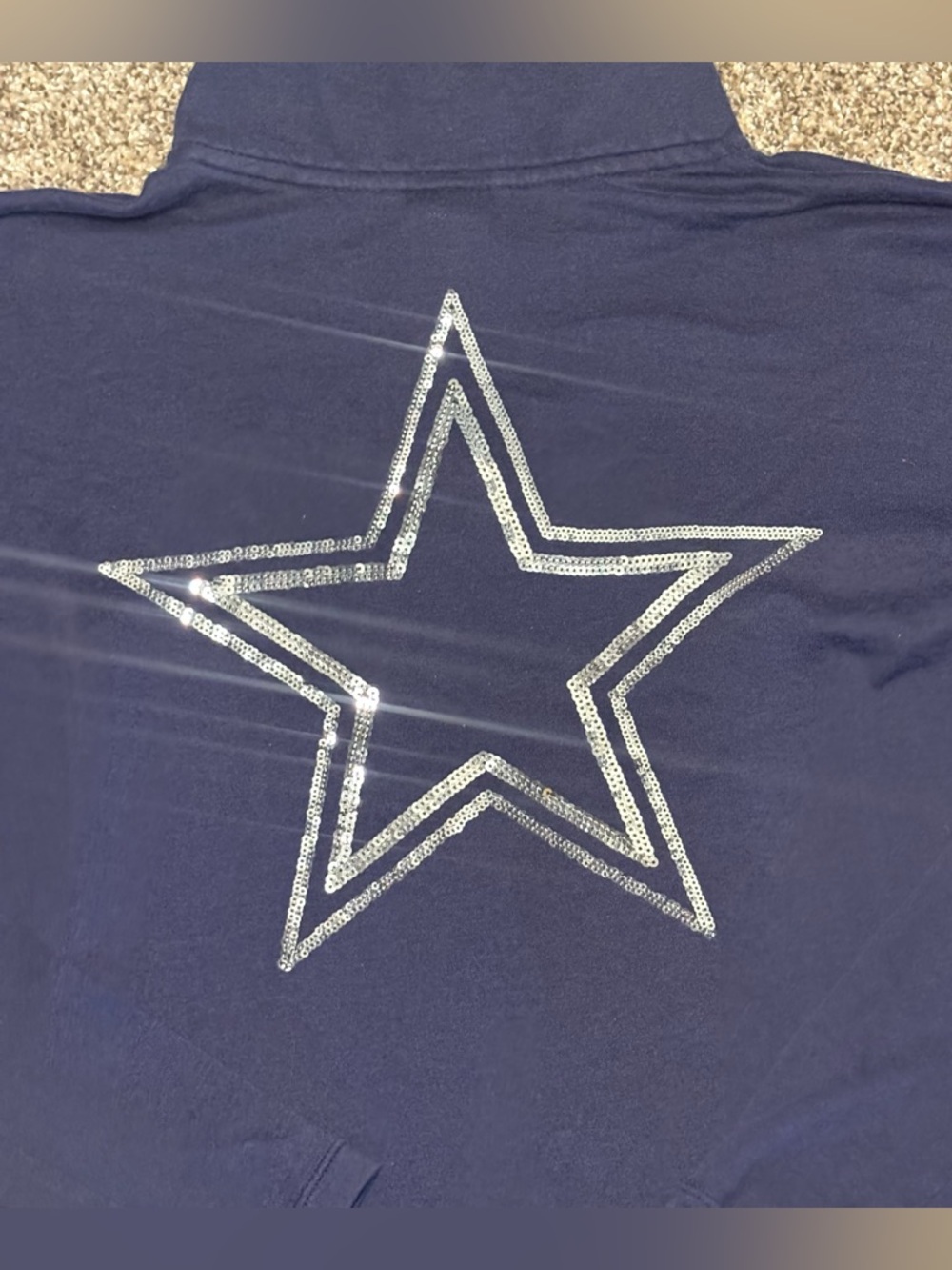Victoria's Secret PINK Dallas Cowboys Women’s XS Navy Pullover Half-Zip - Picture 10 of 12